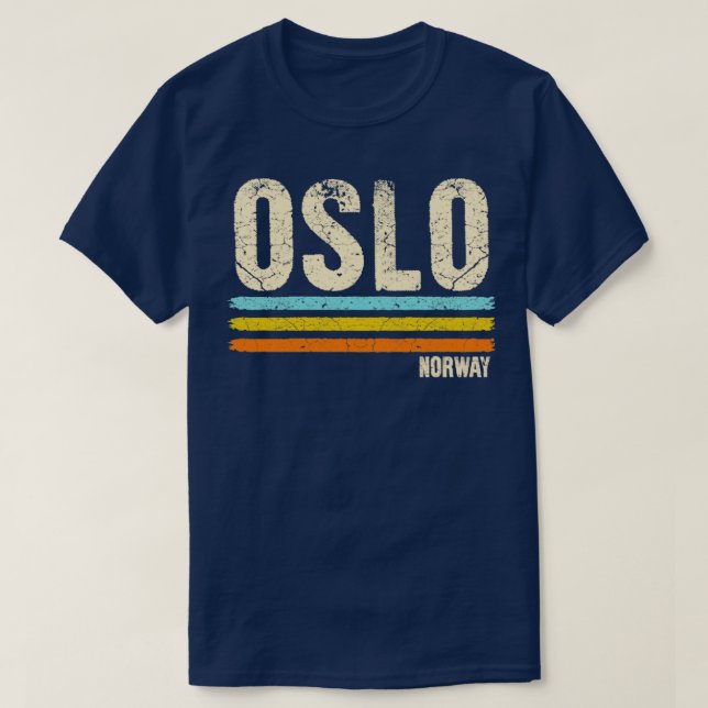 Oslo Norge Retro T Shirt (Design framsida)