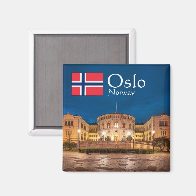 Oslo Norge Souvenir Magnet (Front/Back)
