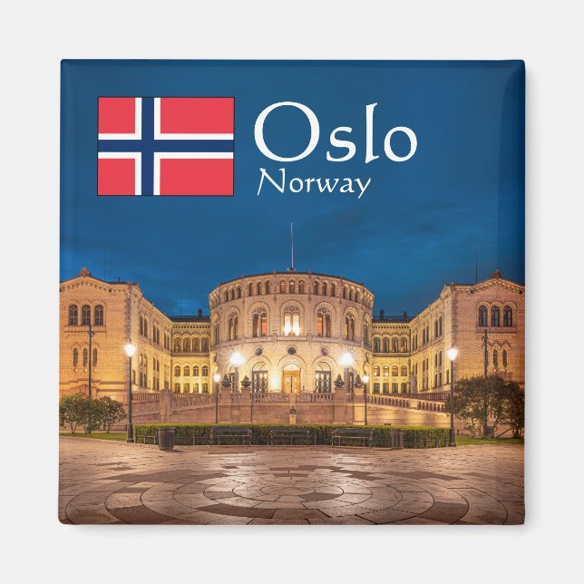 Oslo Norge Souvenir Magnet (Framsidan)