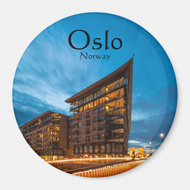 Oslo Norge Souvenir Magnet (Framsidan)