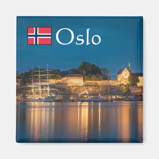 Oslo Norge Souvenir Magnet (Framsidan)