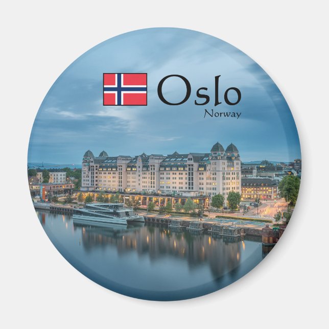 Oslo Norge Souvenir Magnet (Framsidan)