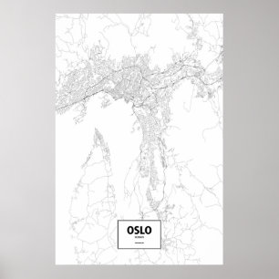 Oslo norge (svarten på vit) poster