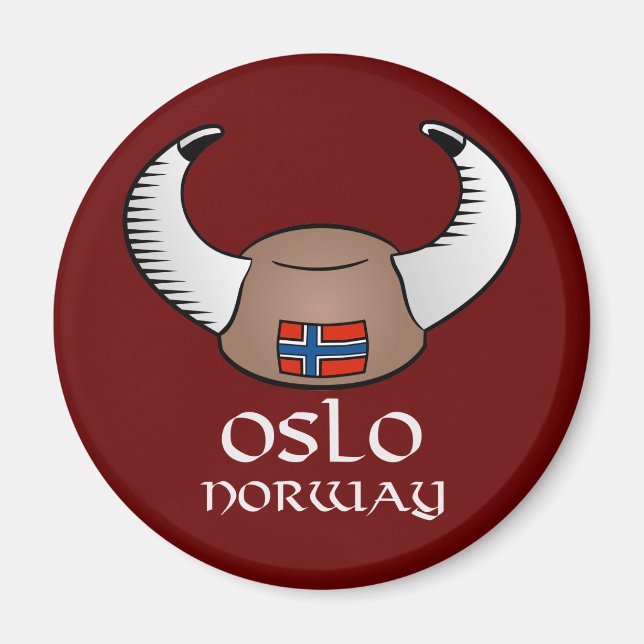 Oslo Norge Viking Hat Magnet (Framsidan)