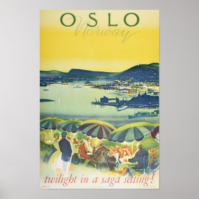 Oslo Norge Vintage resor Poster (Framsidan)