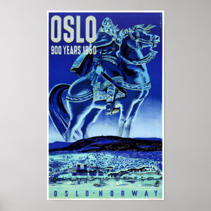 Oslo Norge Vintage resor Poster återställd