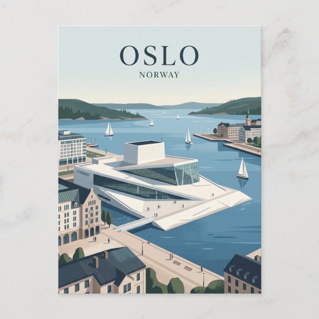 Oslo Norge Vykort (Framsida)