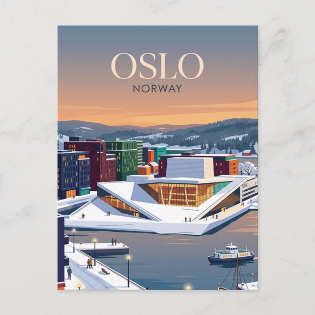 Oslo Norge Vykort (Framsida)