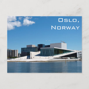 Oslo operahus i norge på en sommardag vykort