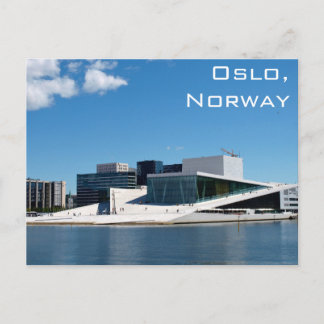 Oslo operahus i norge på en sommardag vykort