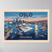 Oslo operahus Vintage resemålning - Norge