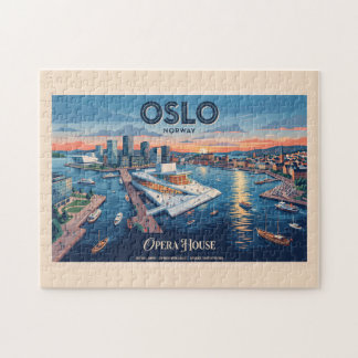 Oslo operahus Vintage resemålning - Norge Pussel