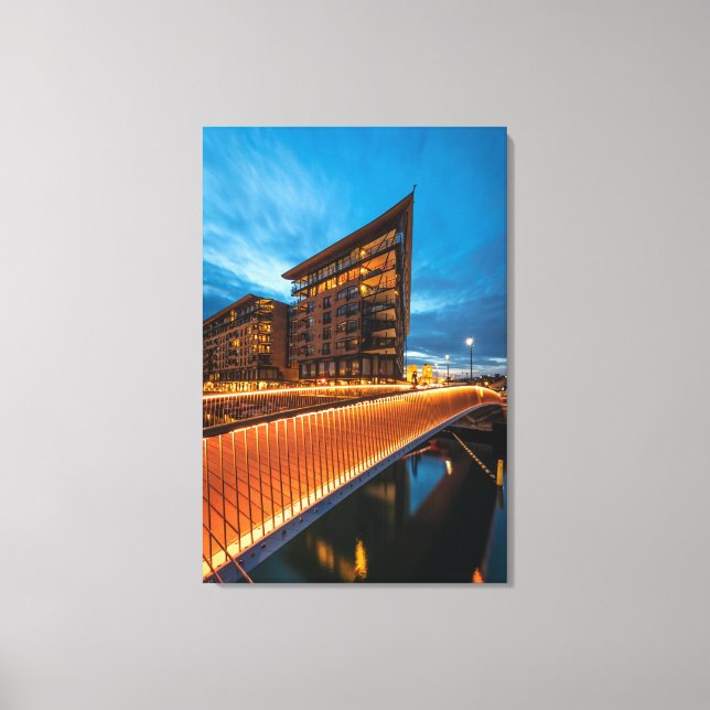 Oslo på natten, Norge Canvastryck (Framsida)