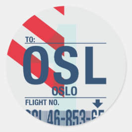 Oslo - Resa Tag Rund Klistermärke