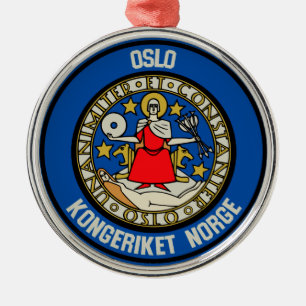 Oslo Round Emblem Julgransprydnad Metall