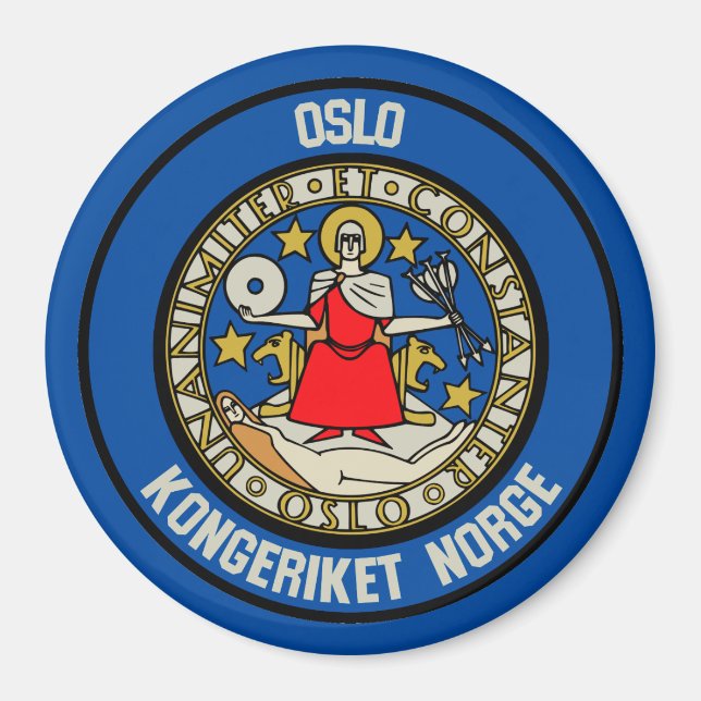 Oslo Round Emblem Magnet (Framsidan)