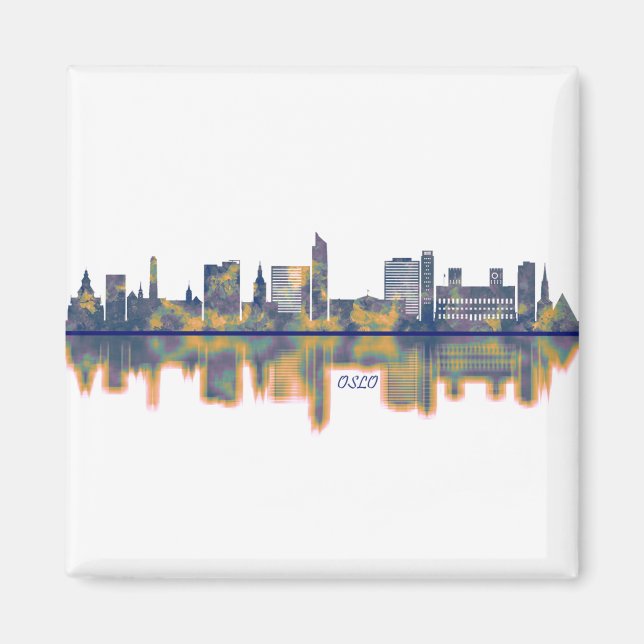 Oslo Skyline Magnet (Framsidan)