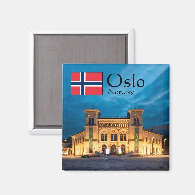 Oslo Souvenir Magnet (Front/Back)
