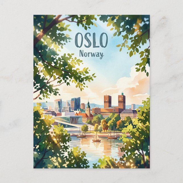 Oslo stadsbild Norge Vykort (Framsida)