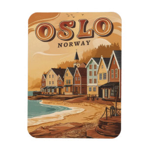 Oslo strand Norge vintage souvenirer och presenter Magnet