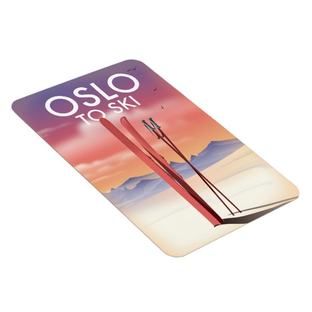 Oslo Till Skidåkning Magnet (Högersidan)