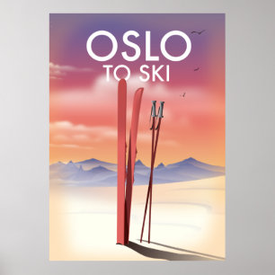 Oslo Till Skidåkning Poster