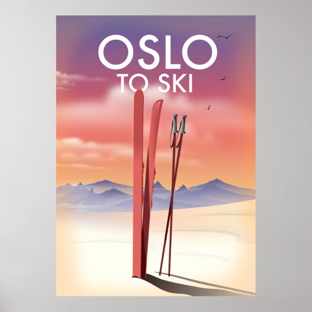Oslo Till Skidåkning Poster (Framsidan)