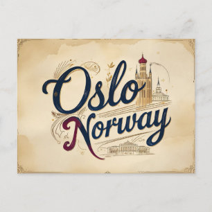 Oslo Vintage Siluett Vykort