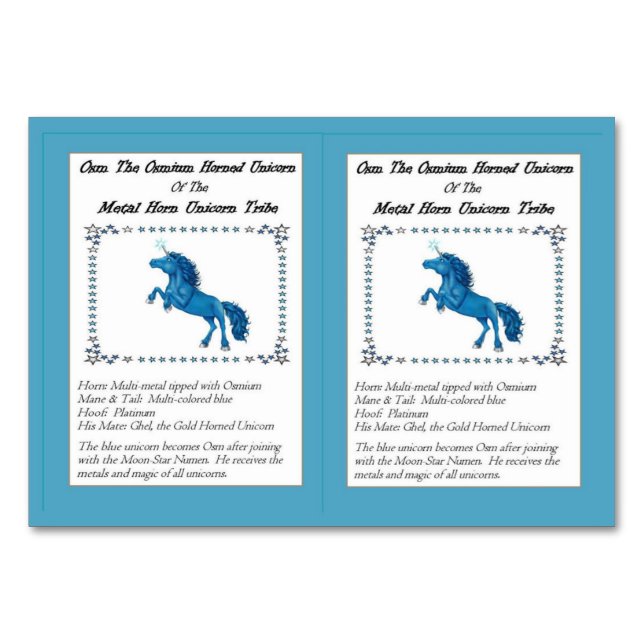 Osm: Osmium-Horned Unicorn Trading Card Bordsnummer (Framsidan)