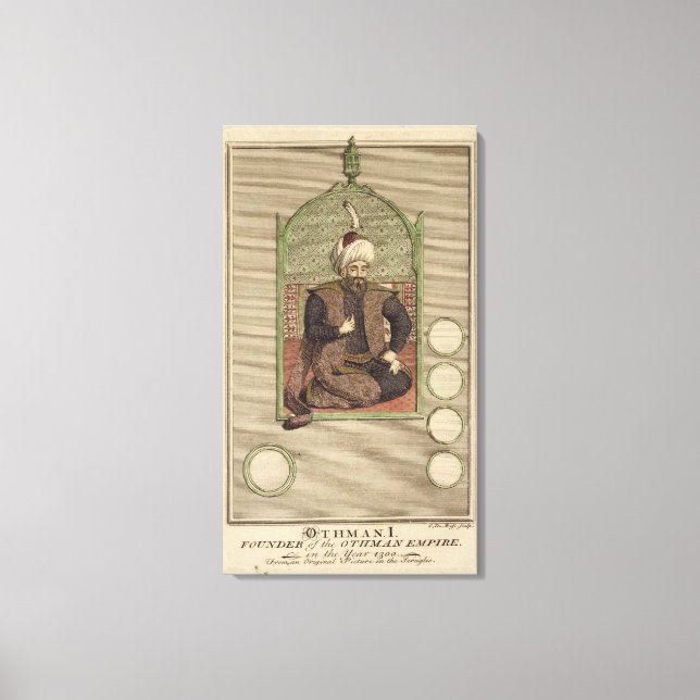 Osman I (1259-1326) grundare av det ottomanska rik Canvastryck (Framsida)