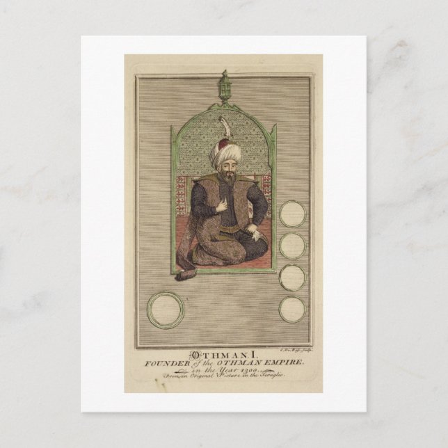 Osman I (1259-1326) grundare av det ottomanska rik Vykort (Framsida)