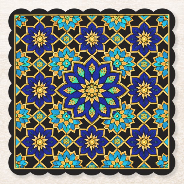Osmansk stilhistoria Design Blå  Underlägg Papper (Framsida)