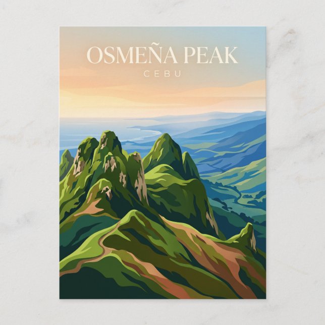 Osmeña Peak Filippinerna Vykort (Framsida)