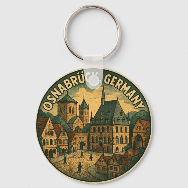 Osnabrück Tyskland Stadshus Nyckelring (Framsida)