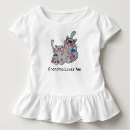 OSo Cute "Grandma Kärlek Me," Cat Ruffled Tee Shirt