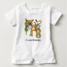 OSO Cute "I Kärlek Grandpa" Cow Baby Romper