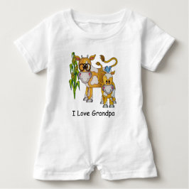 OSO Cute "I Kärlek Grandpa" Cow Baby Romper Tee