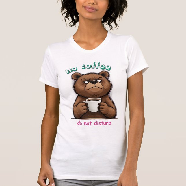 Oso y taza de café t shirt (Framsida)