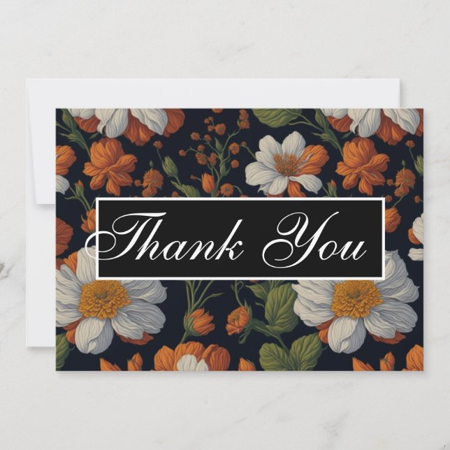 Osofistikerade Orangar med vit elegant återblommor Inbjudningar (Framsida)