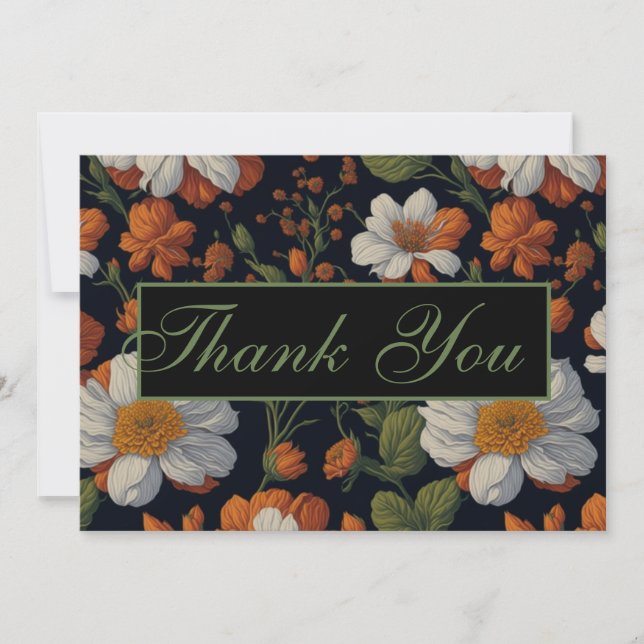 Osofistikerade Orangar med vit elegant återblommor Inbjudningar (Framsida)