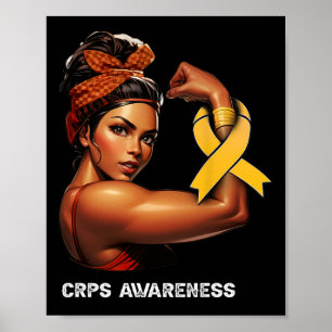 Osönderbruten Afro Tjej Crps Medvetenhet Poster
