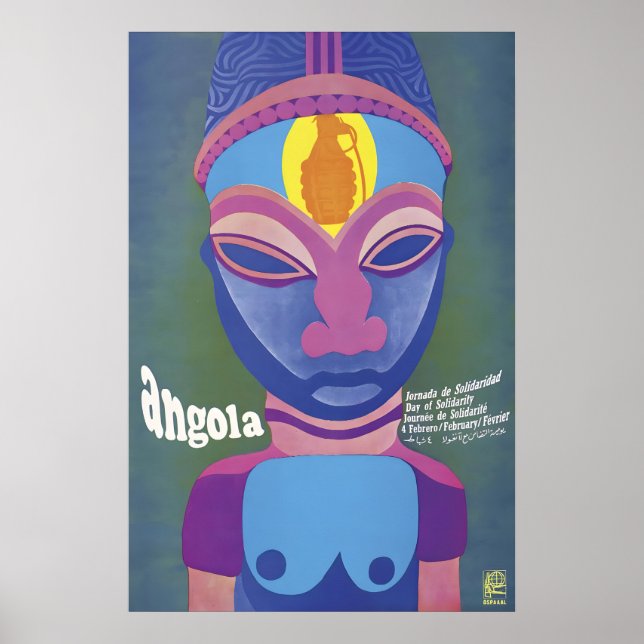 OSPAAAL Affisch Dag för solidaritet med Angola (Framsidan)