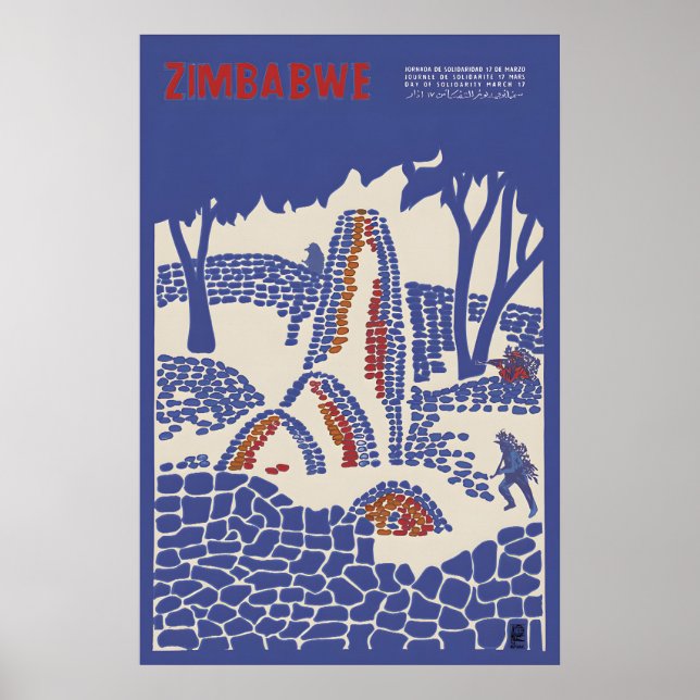 OSPAAAL-affisch Zimbabwe Solidaritetsdag Poster (Framsidan)