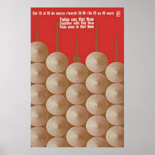 OSPAAAL Antikrigsaffisch Tillsammans med Vietnam Poster