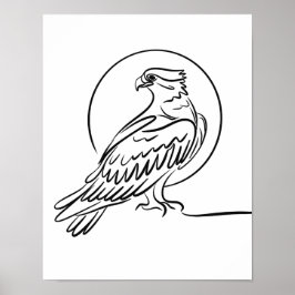 Osprey Bird of Be Line Art Poster Irish Wildlife