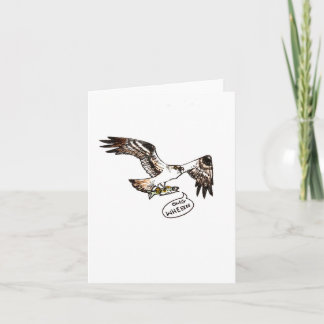 "osprey & fish," small, 4x5.6" blank greeting card kort
