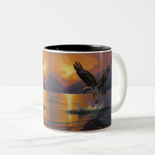 Osprey gör en fångst i Dusk Två-Tonad Mugg