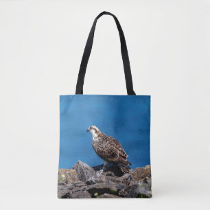 Osprey på sten tygkasse