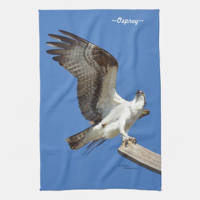 Osprey som sträcker ut vingar Kitchen Towel Kökshandduk (Vertikal)