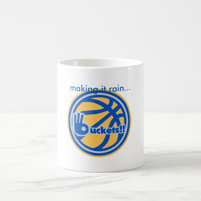 ösregnar den guld- basketlogotypmuggen kaffemugg (Center)